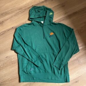 Nike Green Hoodie with Colorful Logos